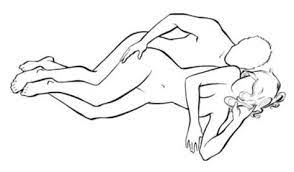Spooning sex position with doll